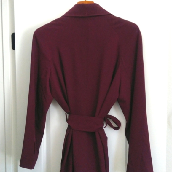 Rachel Roy long double-breasted trench coat/jacket in Aubergine. Size XL - Picture 8 of 11